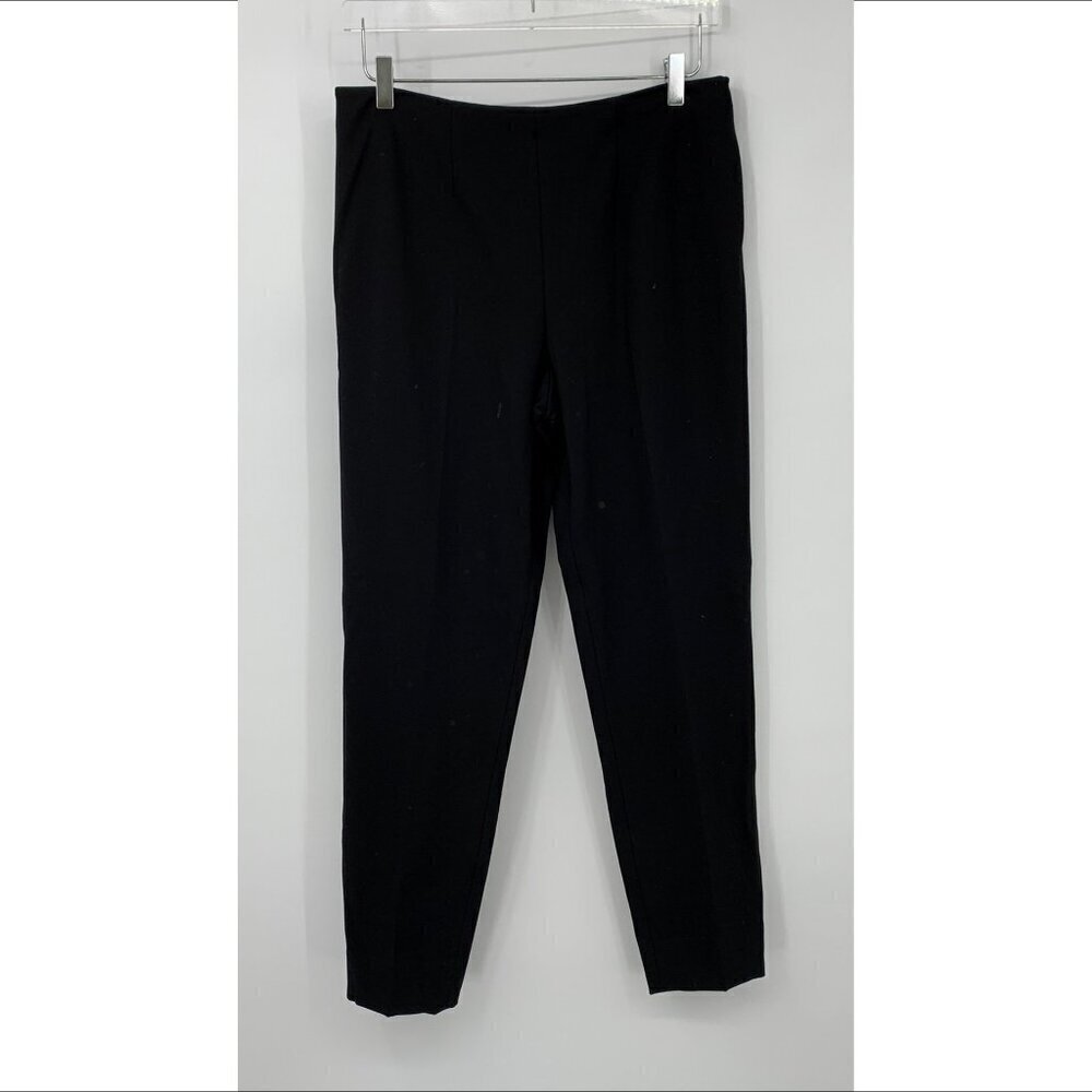QL2 Quelledue Ollie flat front slim trouser pant black stretch ankle Italy 48 12